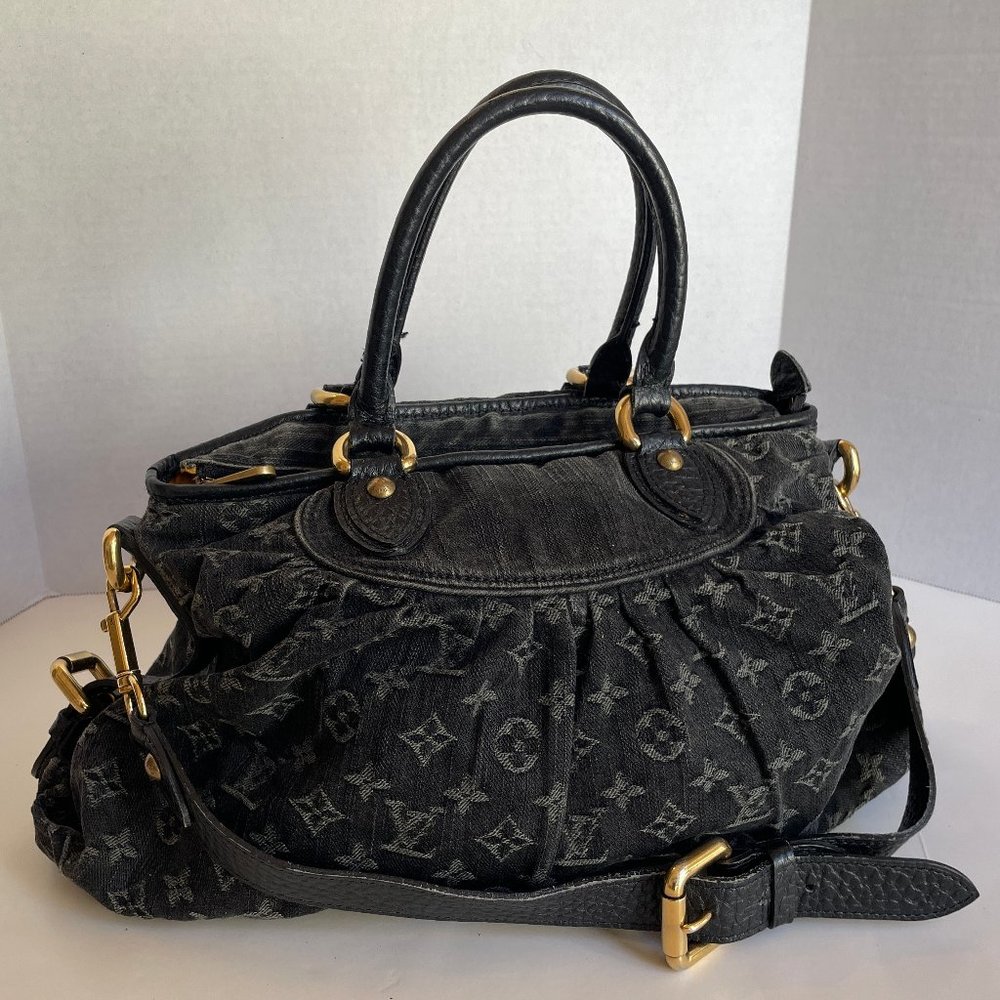 Louis Vuitton Monogram Denim Neo Cabby MM Noir Black